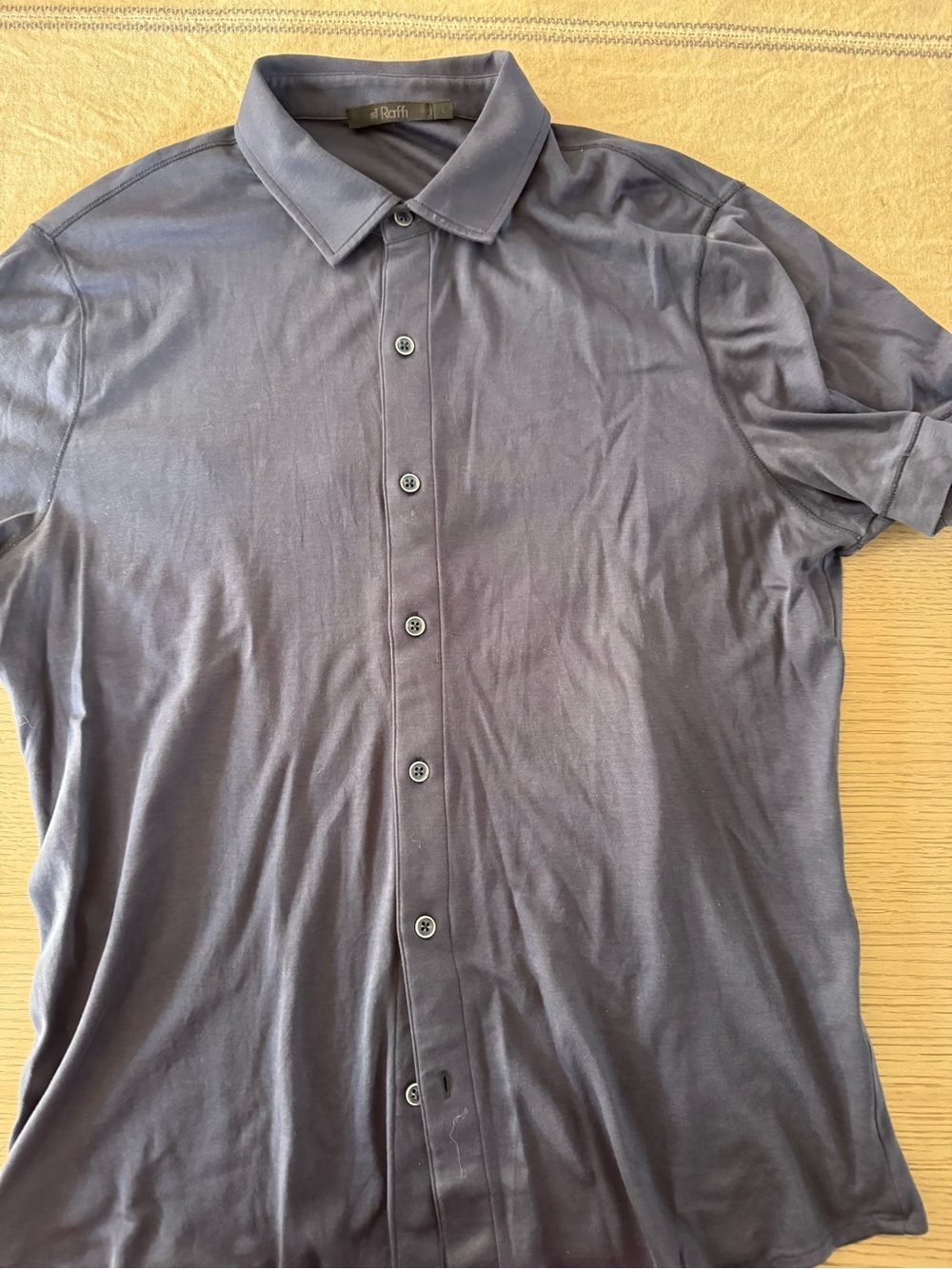 Raffi Men's Short Sleeve Button-Front Shirt — Charcoal Gray